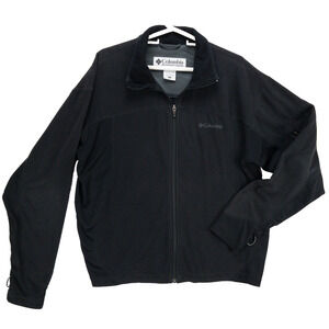 Columbia Soft Shell Jacket Men’s XL Black Lightweight Layering Glove Hooks Gear